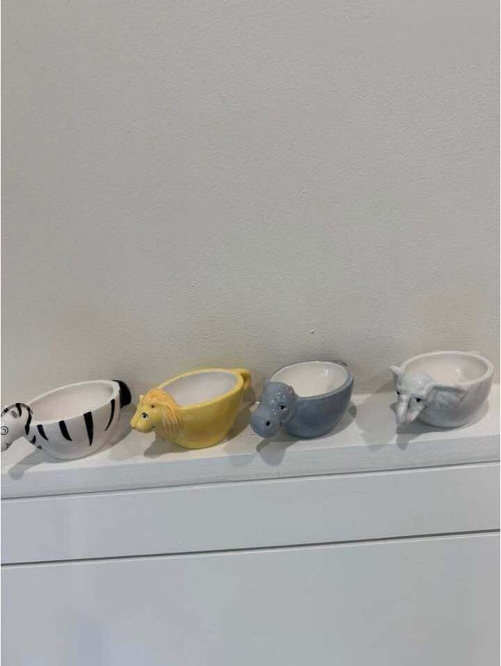 Dept 56 Set of 4 Ceramic Safari Animal teacups or Egg Cups